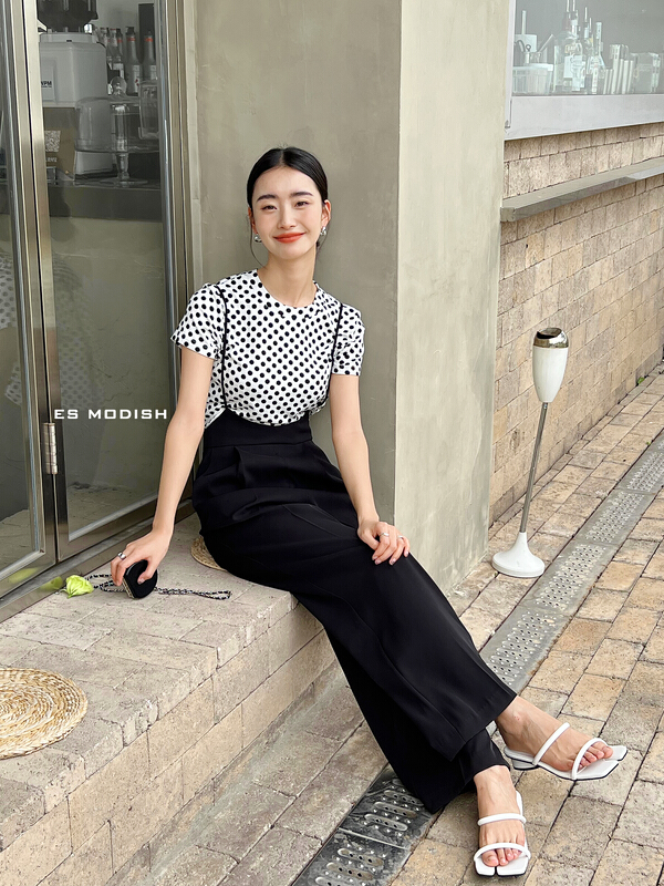 New in early summer! [es modish] temperament fashion suspender Jumpsuit sl1635# XYJ