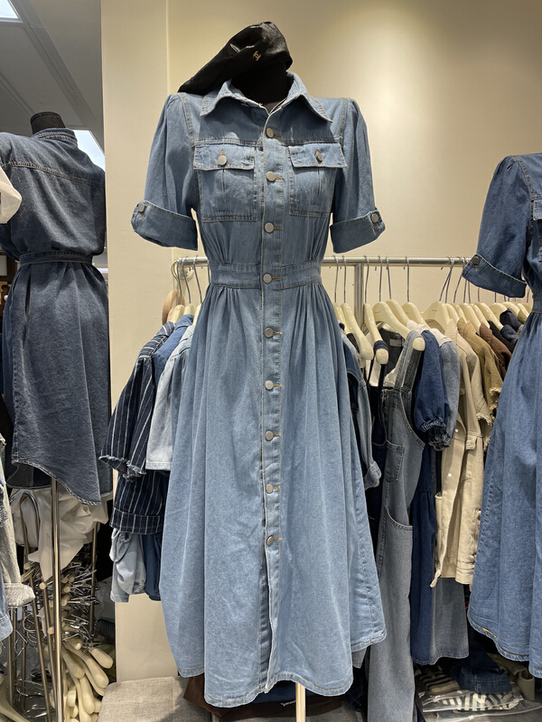 New in early summer! [Dandan] Korean waist closing denim dress a1193# LSW