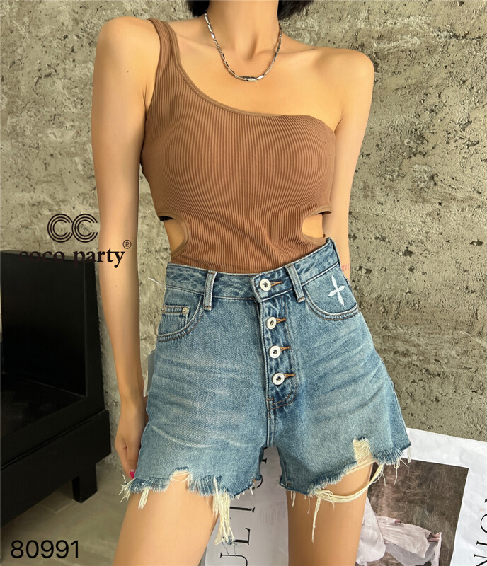 New in early summer! [CC] design sense fashion versatile denim shorts 80991# XYJ