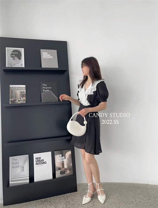 [candy] lace up design Vintage Dress (excluding necklace) 8186# zjy
