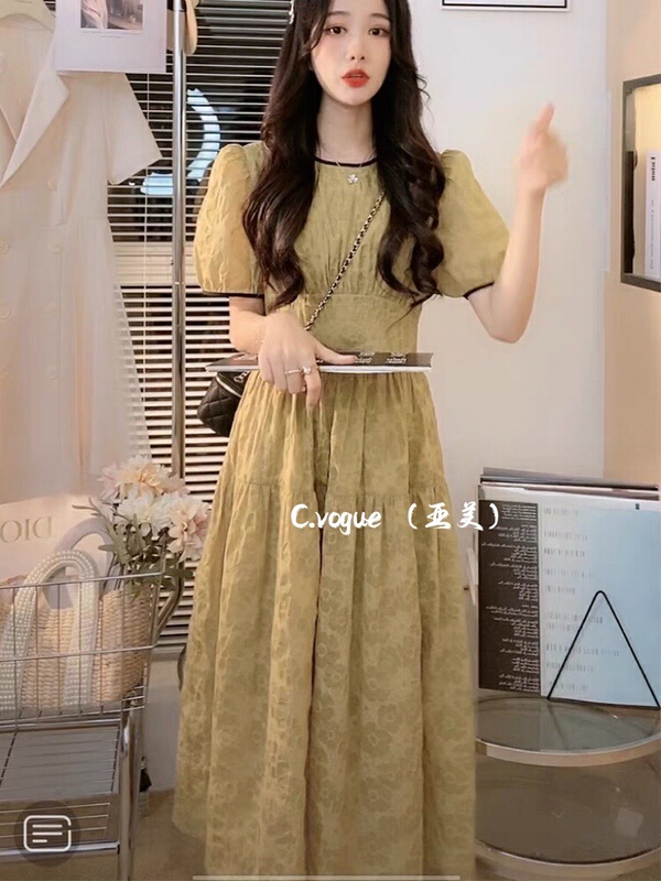 [c.vogue] French high-grade open back lace up long dress 2857# PCZ