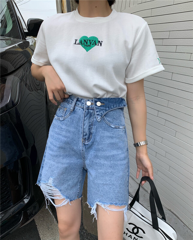 [Qiqi] Korean casual design denim shorts 6162# cqw