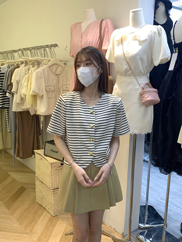 [as] lazy wind stripe fashion knitted cardigan 2232# hjy