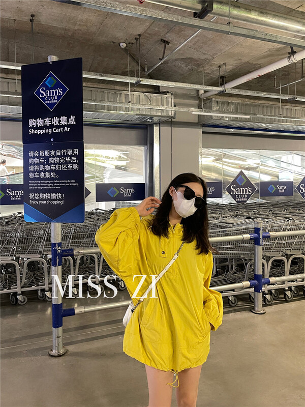 [miss Zi] simple casual loose hooded sunscreen shirt 2317# cqw