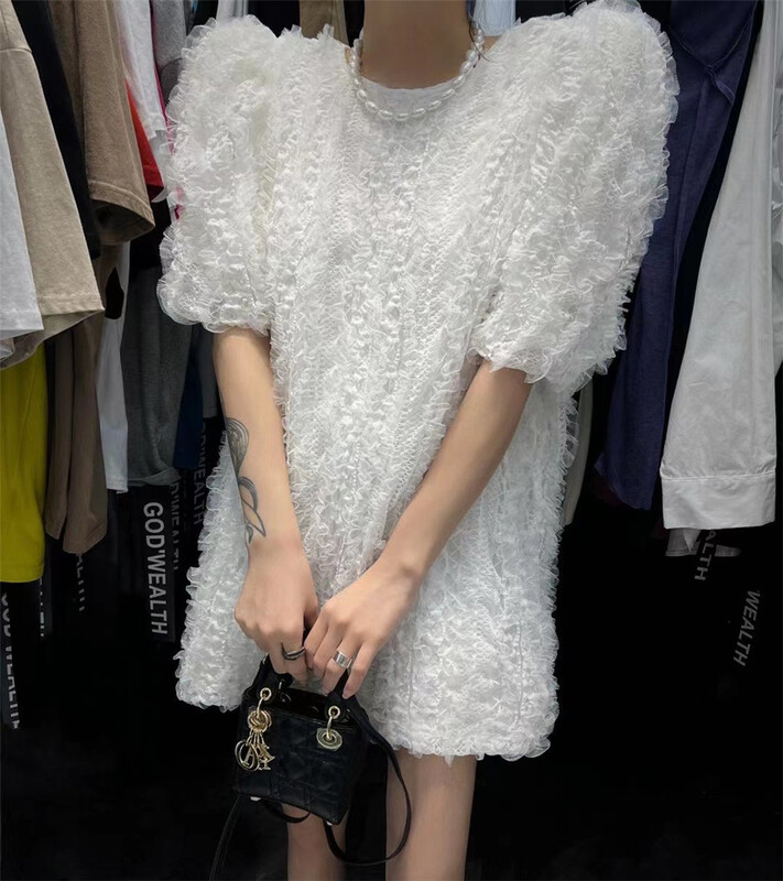 [buyer Yan Xuan - God of wealth] Korean textured tassel loose dress 1375-2# Cl