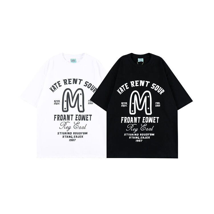 [BNL] casual letter print comfortable short sleeve T-shirt 485# ZZL