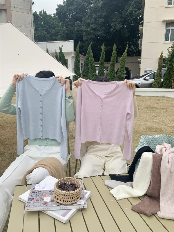 New year in early spring! 10 colors! [Chennai] gentle wind round neck short knitted cardigan (content 6% wool) 321x008# zxx