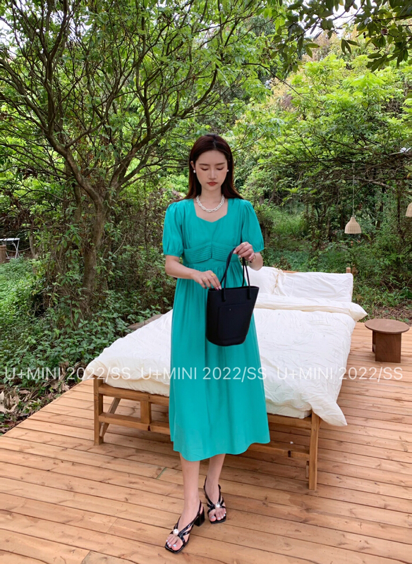 [U + Mini] gentle Pleated Dress d0612# WPL