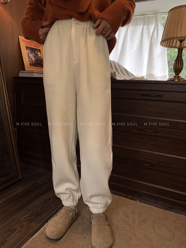 goods in stock! Early winter NEW! [m.five soul] simple and versatile Plush sports casual pants 844# jhy