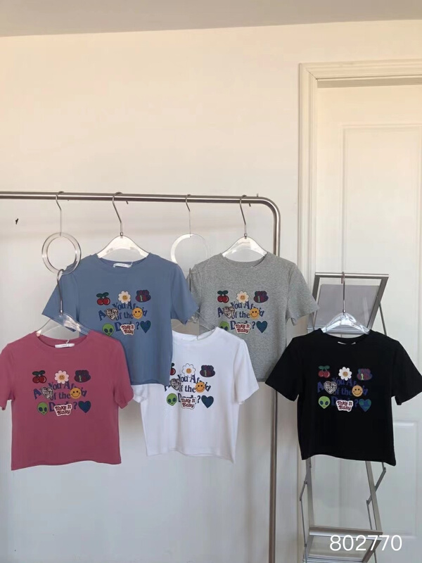 [June] flower fashion thin short sleeve T-shirt 802770# XYY