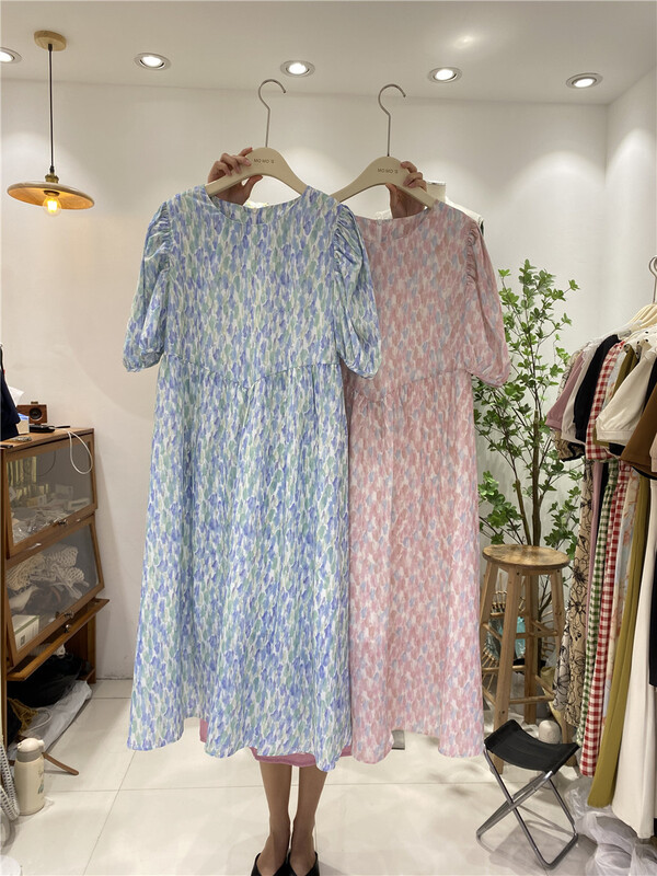 [sunny] Korean Ladies loose round neck dress 1958# hjy