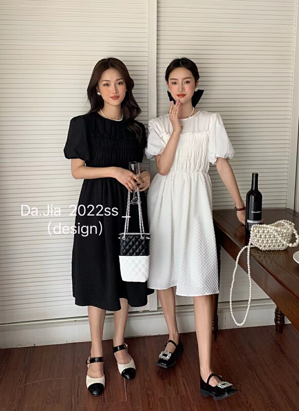 The original price is 95.88! New in early summer! [Dajia] Korean version slim and versatile fake two-piece dress 22252# CLS