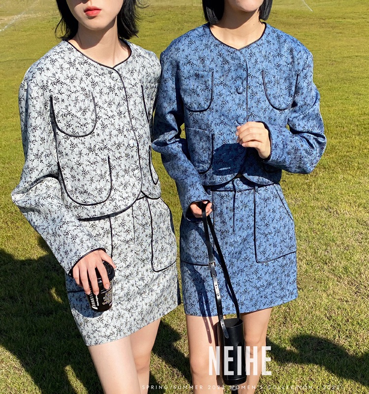 Early spring! [neihe] Korean fashion floral short coat 11336# zxx