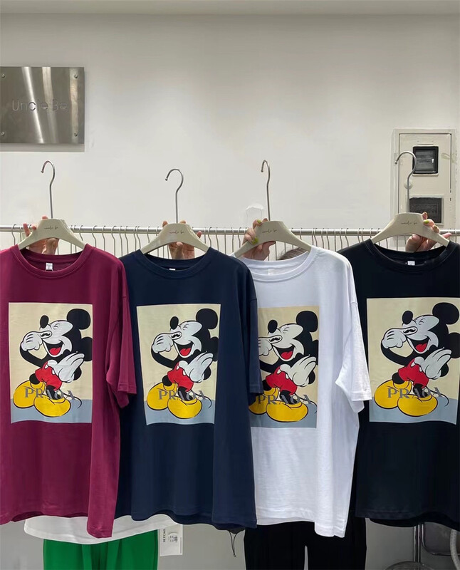 Live 99! [UNC be] Korean loose Mickey print short sleeve T-shirt 3091# XYY