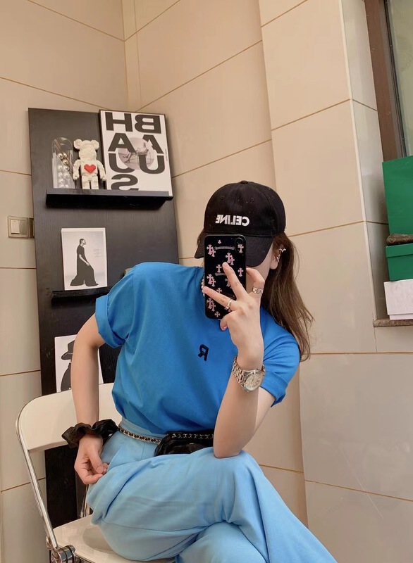 Original price 39.48! [ZY] embroidered letters loose candy short sleeve T-shirt ys3-769# WTT
