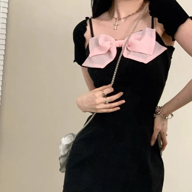 [HH] design sense versatile blouse + bow suspender dress set 8311# LSL