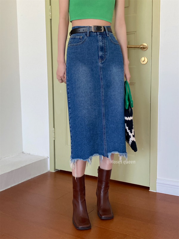 New year in early spring! [Moses queen] temperament versatile slim denim skirt 56025# XYY