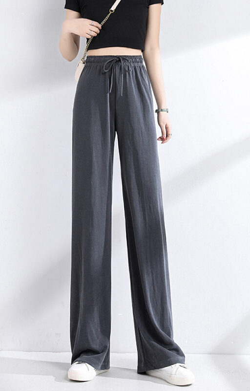 New year in early spring! [love in clothes] high waist, thin, hanging feeling, copper ammonia silk wide leg straight tube floor dragging casual pants 171# LSL