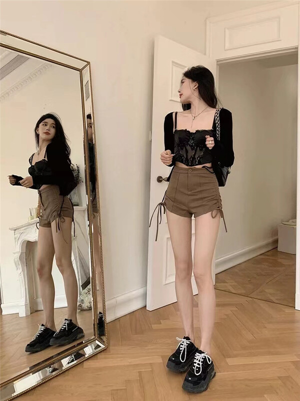 [Julia] slim and versatile design drawstring casual shorts 971# PCZ
