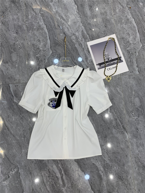 New in early summer! [Linna] Korean doll collar age reducing college style shirt (with bow) 6907# zxx