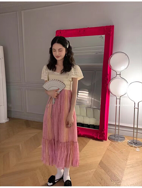 [x · h studio] sweet first love gentle dress (only short sleeved) 6106# ozq