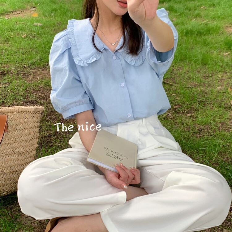 [the nice] French fungus edge Lapel shirt 8052# hjy