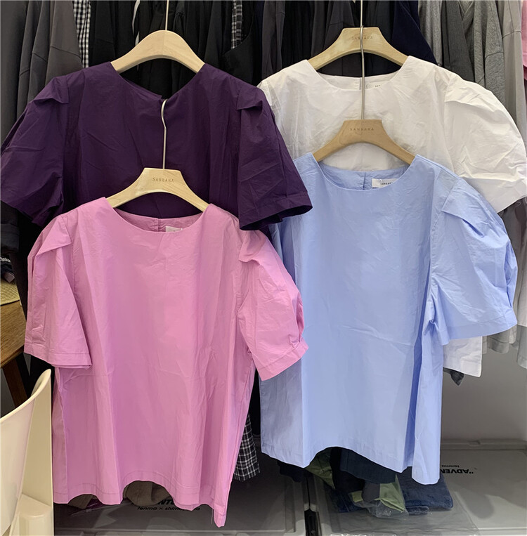 [sanbara] pure bubble sleeve temperament shirt 9537# LSW