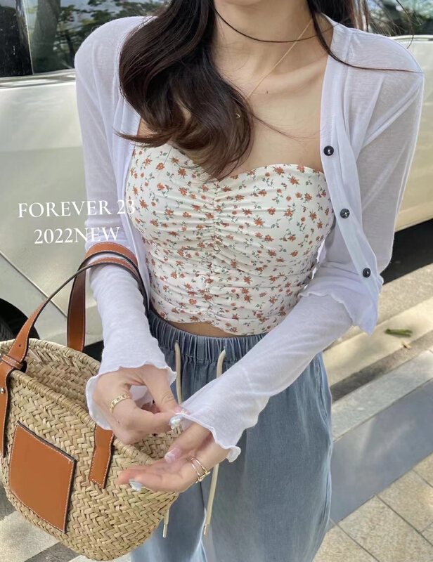 Early spring [forever23] pure desire broken flower bra vest 678# hjy