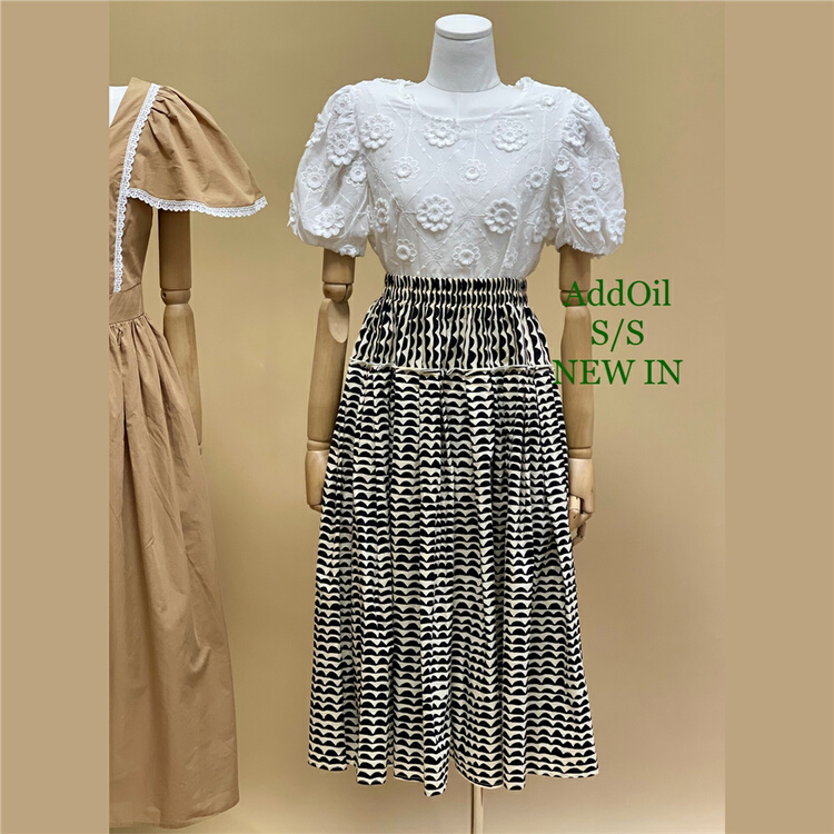 goods in stock! New in early summer! [addoil] embroidered jacquard fashion blouse 2103# zxl