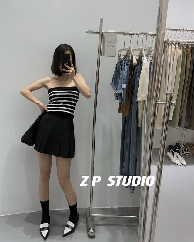 [z.p studios] commuter slim fit and versatile simple skirt pants 8055# zjy