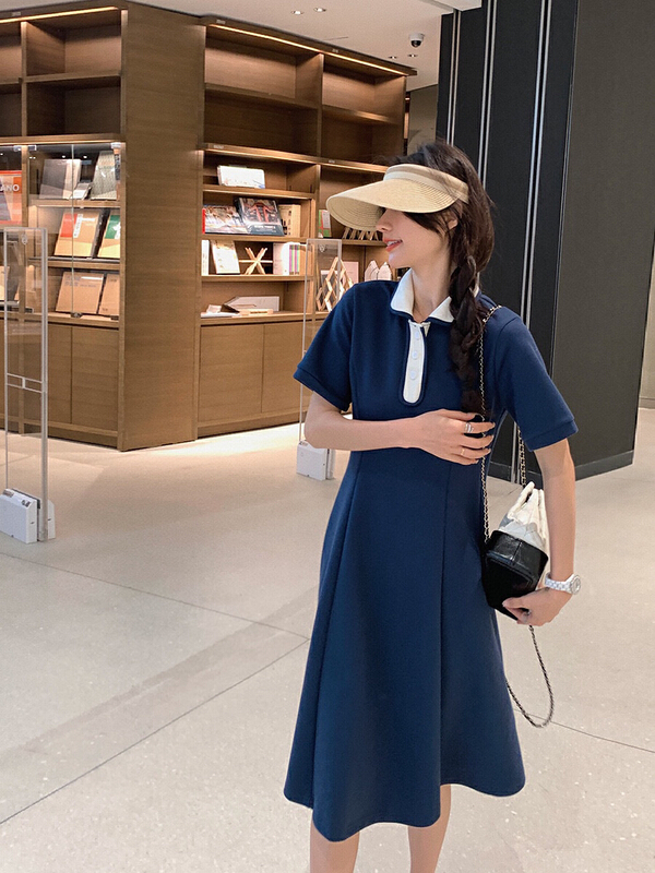 [wgwe] French polo collar design sense, small crowd, narrow waist, slim casual dress (dress sold separately) 1620# PCZ