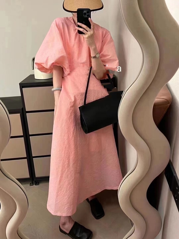 [Yan Zhen] little woman looks thin, solid color big swing dress 80581# PCZ