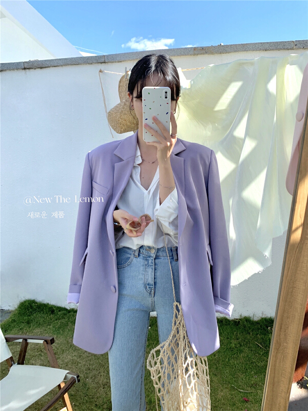 Early spring! [lemon green tea] Korean style versatile suit 2015# hjy