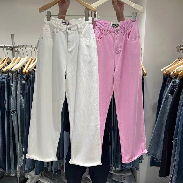 New in early summer! [by flow] Korean versatile fashion high waist jeans w172# XYY