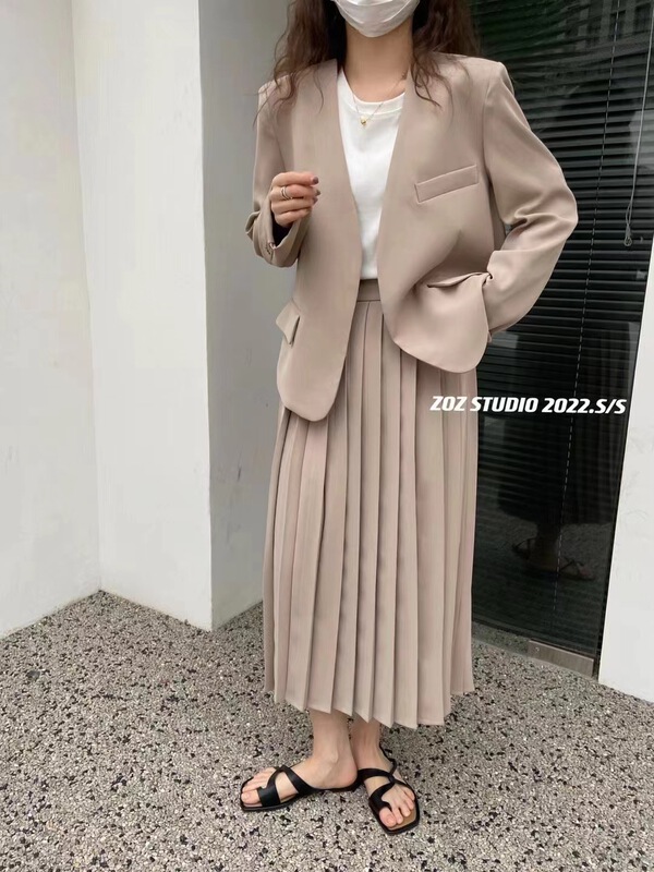 goods in stock! Cxdhh / new in early spring! [ZOZ] pleated A-shaped versatile skirt ys1-xb5-022001 pleated middle skirt # L