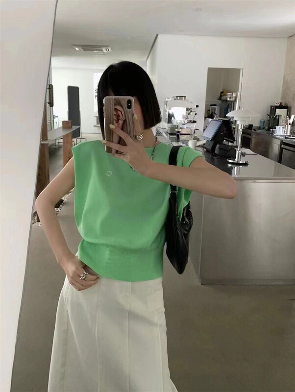 [if shop] Korean loose sleeveless round neck vest / sling 06636# CLS