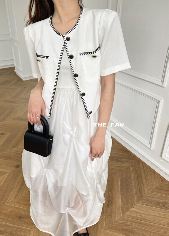 [the fan] fashionable temperament short style small fragrance shirt 6986# zxx
