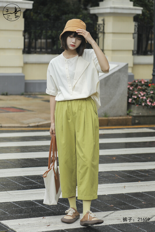 goods in stock! New in early summer! [original three element clothes] simple temperament and versatile casual pants 21659# XYJ