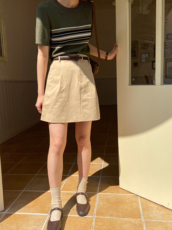 New year in early spring! [st] Korean versatile sweet cool skirt (with waist rope) 5059# hjy