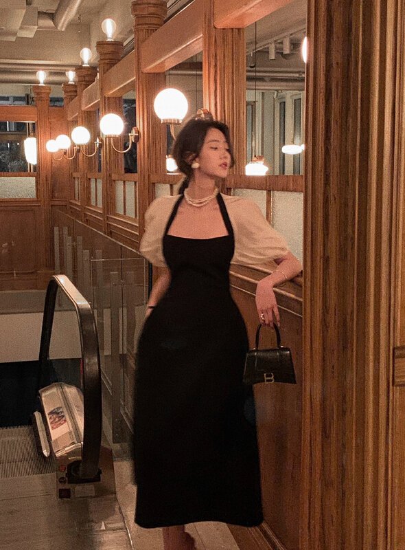 [JH] Xiaoxiang stitched color contrast dress (only dresses) 41092# PCZ
