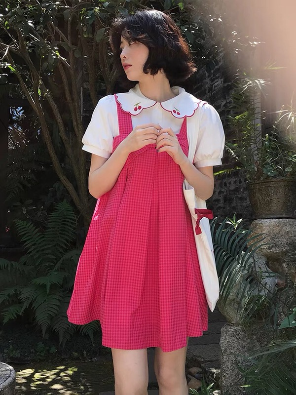 goods in stock! New in early summer! 【N】 Korean Plaid strap skirt 0727# WTT