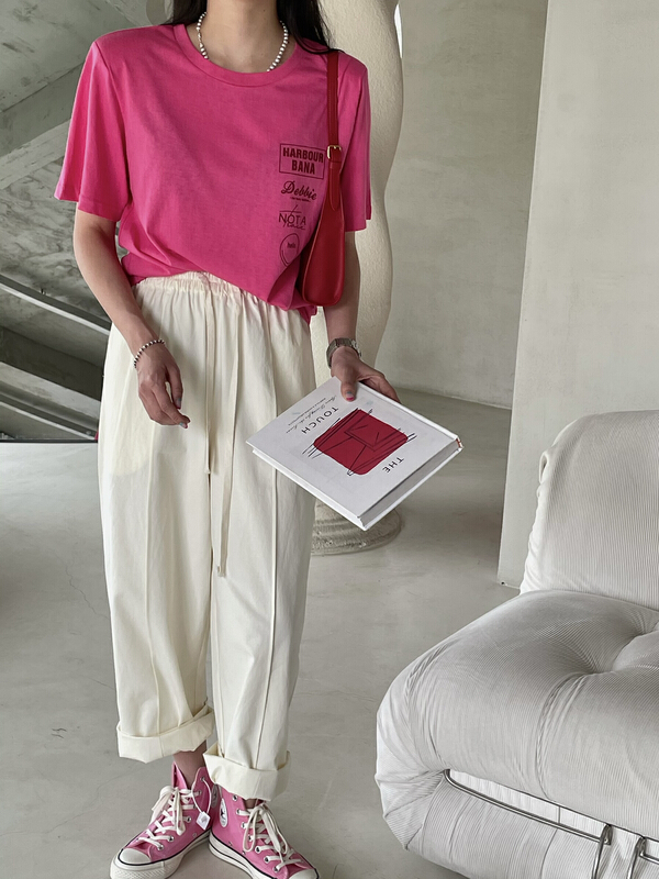 [July] elastic waist versatile slacks a7134# zxx