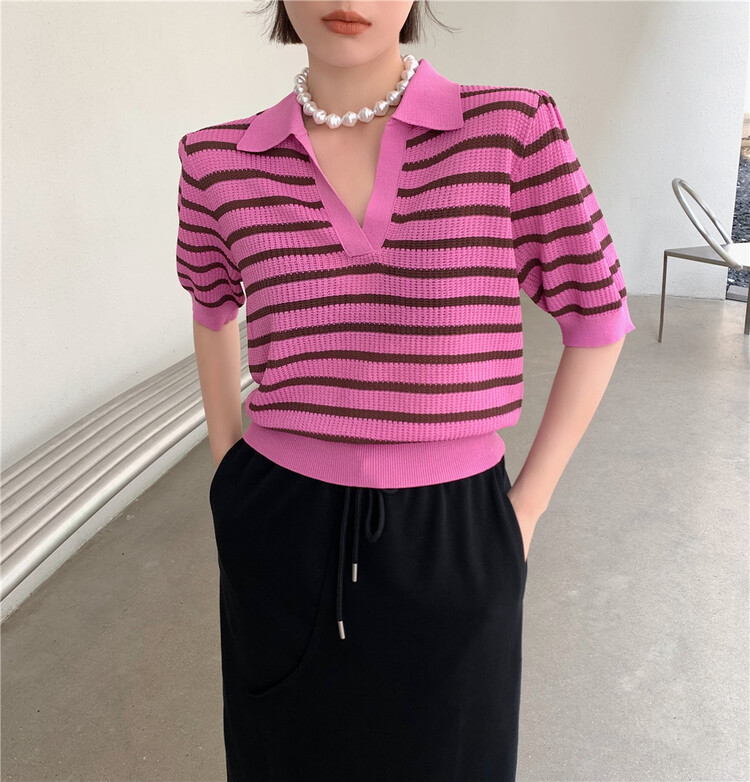 [DTU] Korean stripe fashion sweater 52159# LSL