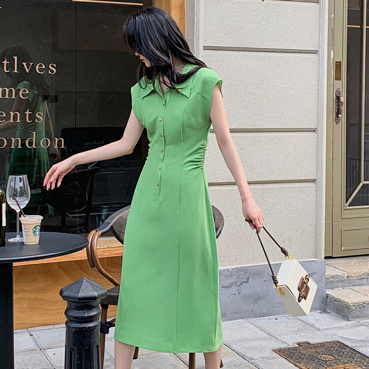 [Hanna inclusive] simple and generous Lapel dress m3127# XJ