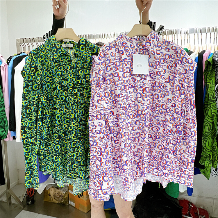 New year in early spring! [open] Korean print versatile shirt 3396# XYJ