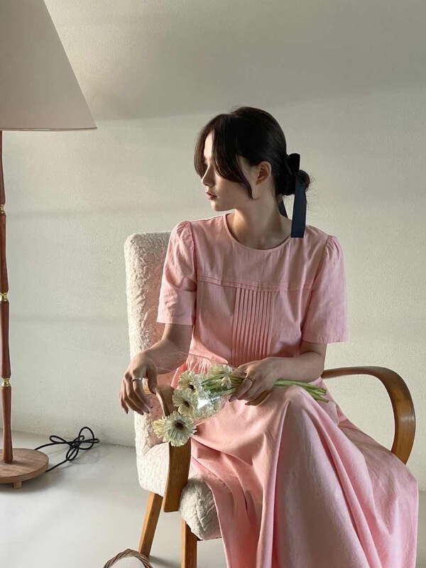 [acme group] Korean simple and versatile clean color temperament dress 1062# CLS