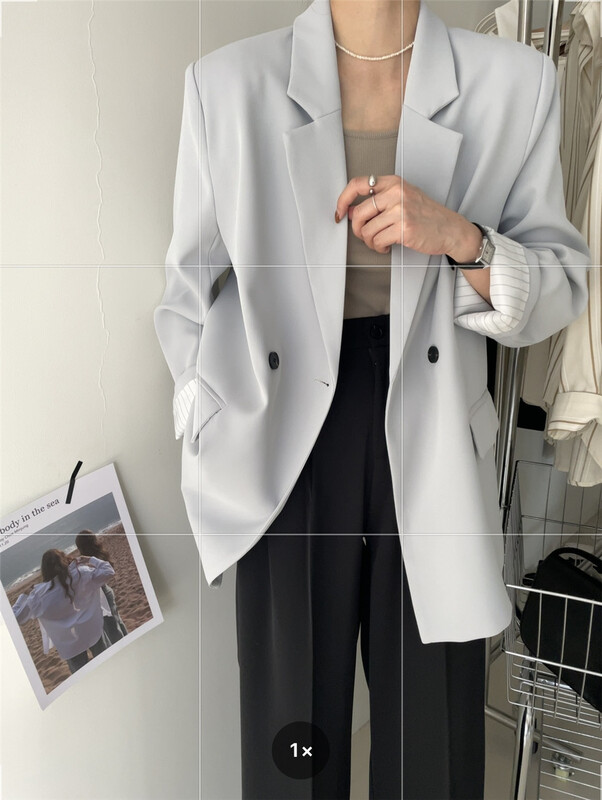 [in mode] loose temperament double button suit 6806# cqw
