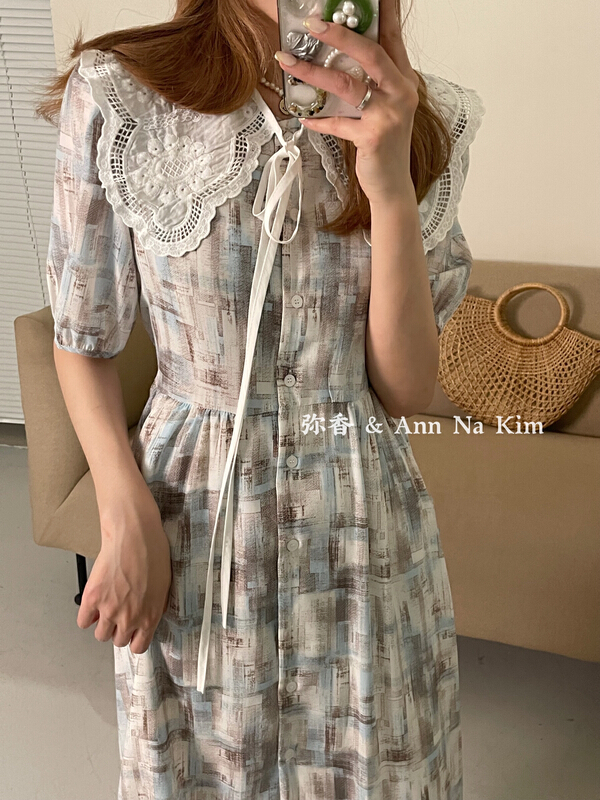 New in early summer! [Mi Xiang] Korean halo dyed Pullover dress (with waist rope) 5197-1# hjy