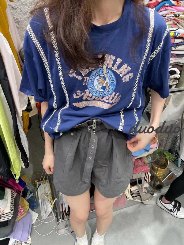 [dodo] round neck print versatile short sleeve T-shirt 2388# zyh