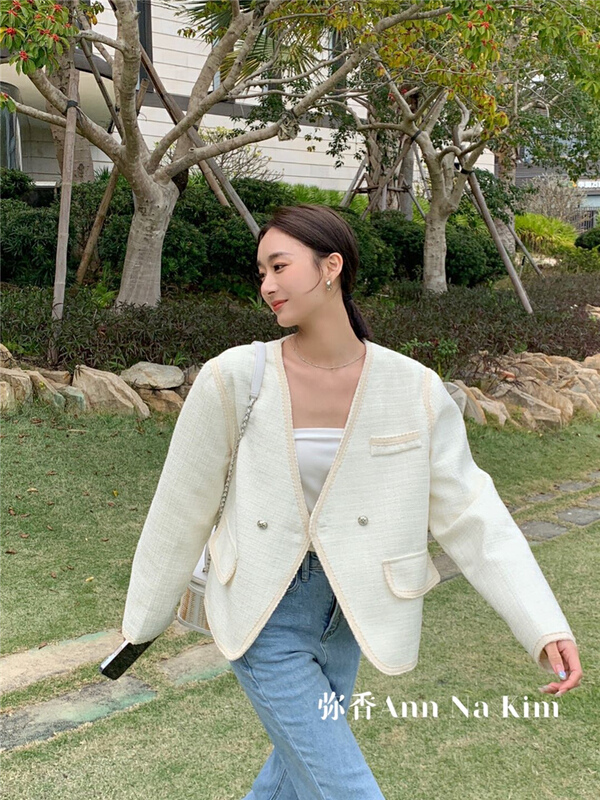 goods in stock! New year in early spring! [Mi Xiang] Korean style V-neck jacket 5209# hjy